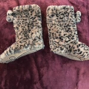 Leopard Print Faux Fur Boots